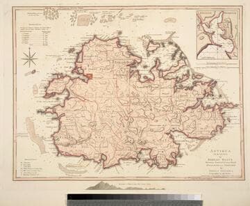 Antigua, Surveyed by Robert Baker, Survetor General of that Island: Engraved and IOmproved by Thomas Jefferys, Geographer to the King