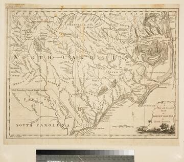 New and Accurate Map of North Carolina in North America