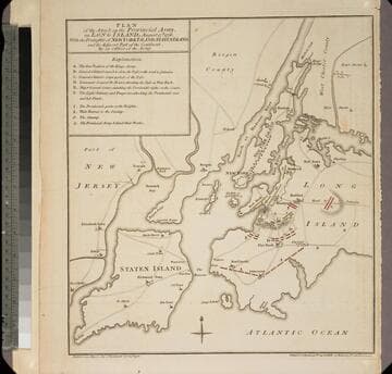 Plan of the Attack on the Provincial Army on Long Island, August 27th 1776, With the Draughts of New York Island, Staten Island, And the Adjacent Part of the Continent By an Officer of the Army