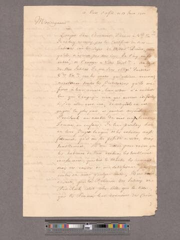 Laborie, James. Letter to Richard Coote, 1st Earl of Bellomont