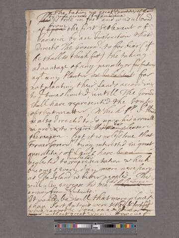 Blathwayt, William. Reflections on a Paper concerning America