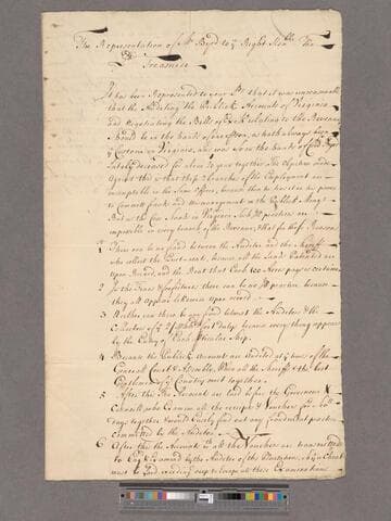 Byrd, William. Letter to Sidney Godolphin, Baron Godolphin of Rialton: Representation [concerning the office of Auditor of the Public Accounts in Virginia]