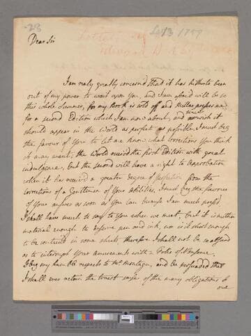 Montagu, Edward Wortley. Letter to Edward Montagu