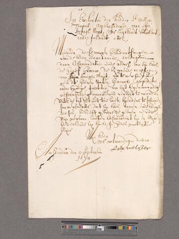Webster, Sir John. Letter to Sir William Temple