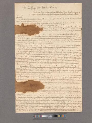 Merchants of London, Bristol & Liverpool. To the King's Most Excellent Majesty [George II] : Petition relative to the paper currency in the Plantations