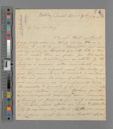 Thomas Babington. Letter to Zachary Macaulay