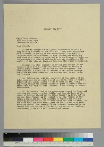 EPH writes to Albert Ruddock