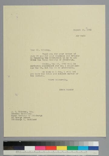 EPH writes to James Richey