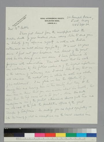 John Jackson of the Royal Astronomical Society writes to GBH