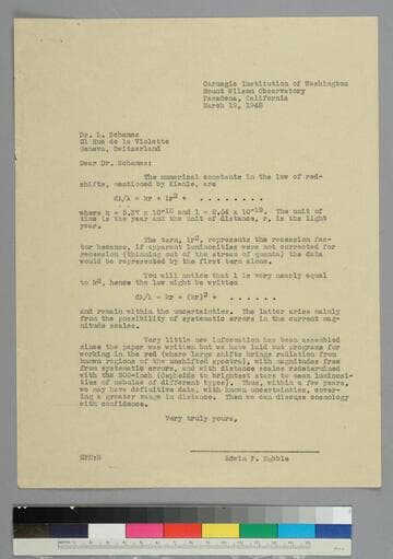 EPH writes to L. Schames in Geneva