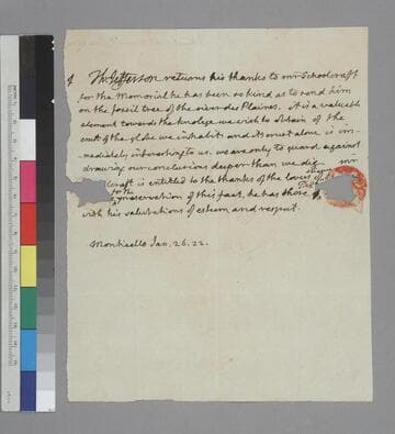 Thomas Jefferson, Monticello, letter to Henry R. Schoolcraft