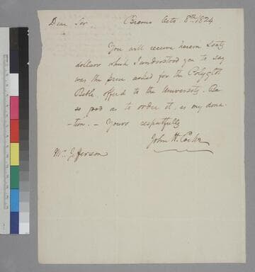 John H. Cocke, Bremo, letter to Thomas Jefferson