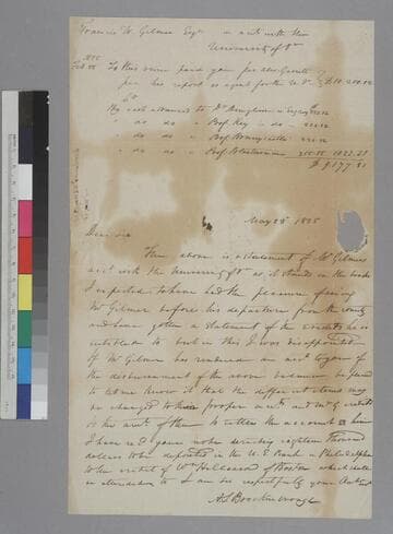 Arthur S. Brockenbrough letter to Thomas Jefferson, Monticello