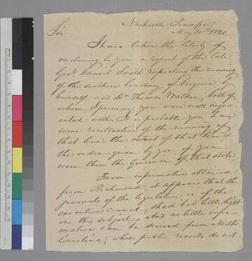 Jesse Wharton, Nashville, letter to Thomas Jefferson