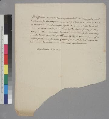 Thomas Jefferson, Monticello, letter to John B. Spargella