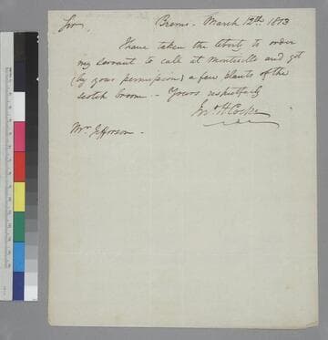 John H. Cocke, Bremo, letter to Thomas Jefferson, Monticello