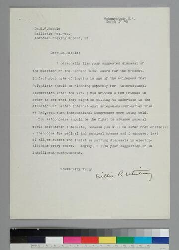 Chemist Willis Whitney, writes to EPH