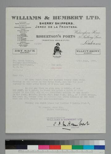 C. I. M. Humbert, of Williams and Humbert, Ltd., writes to EPH