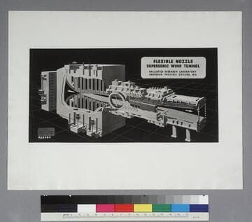 Diagram of the Flexible nozzle supersonic wind tunnel for the U.S. Army Ballistic Research Laboratory