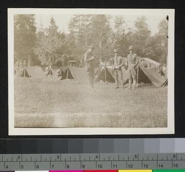 Soldiers with tents, alternate view