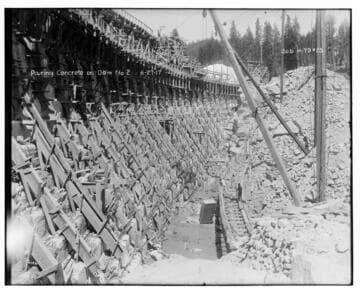 Big Creek Huntington Lake Dams - Pouring concrete on Dam #2 Job H