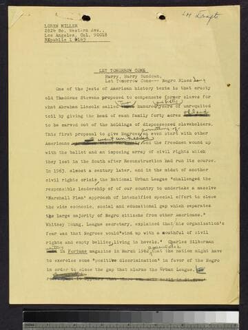 Speech: "Let Tomorrow Come"