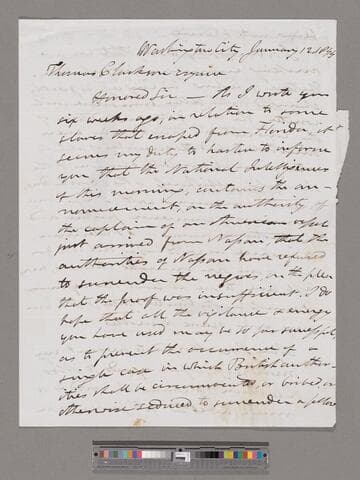 Leavitt, Joshua. Letter to Thomas Clarkson