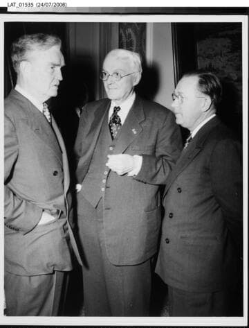 Harry Chandler  with Bruce Barton and Kirk Hill at the California Club