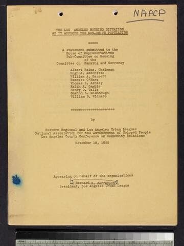 The Los Angeles Housing Situation as it Affects the Non-White Population