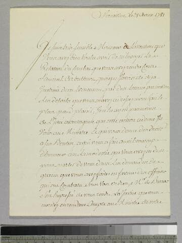 Letter : Versailles, to Charles-René-Dominique Sochet Destouches, 1781 August 31