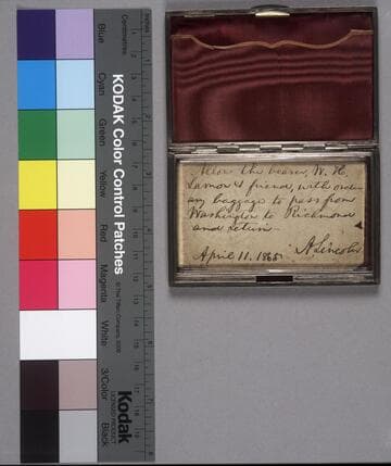 Pass issued to W. H. Lamon