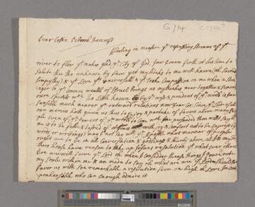 Barnard, Mary. Letter to Deborah Barcroft