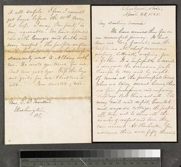 Letter from E. D. (Edward Davis)  Townsend to his wife "Nannie", 1865, April 28