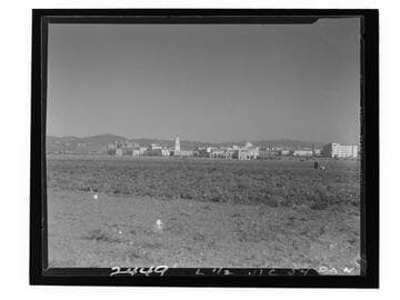 Panoramic view of early Westwood Village. Forms panorma with: photCL_555_06_2658