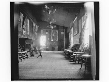 Interior of unidentified church or meeting hall