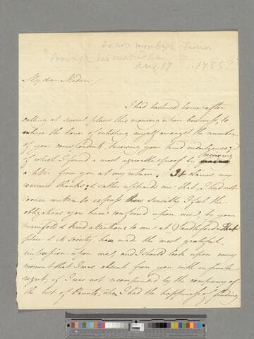 Montagu, Elizabeth (Charlton). Letter to Elizabeth (Robinson) Montagu