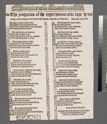 The purgacion of the ryght honourable lord Wentworth, concerning the crime layde to his charge, made the. x. of Ianuarie. Anno. M.D.L.viii