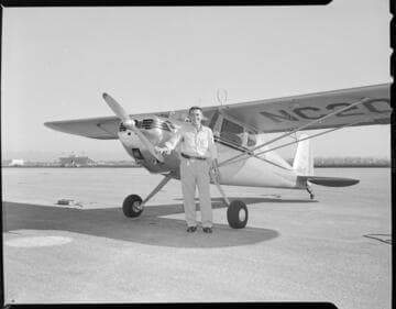 Man with private airplane with 3 variants