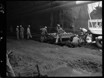 Big Creek - Mammoth Pool - Placement of concrete forms prior to pour at diversion tunnel entrance
