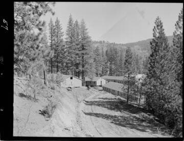 Big Creek - Mammoth Pool - General view of camp barracks looking East