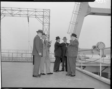 Tour group on the turbine deck of Etiwanda Station