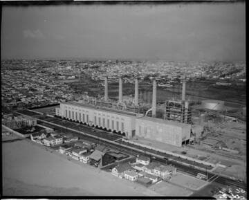 Aerial of Redondo Beach Generating Station with 5 units in place