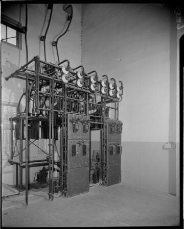 relay racks in a building