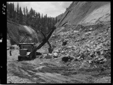 Big Creek - Mammoth Pool - West abutment stripping downstream of dam centerline