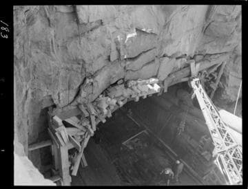Big Creek - Mammoth Pool - Tunnel portal showing rock to be removed