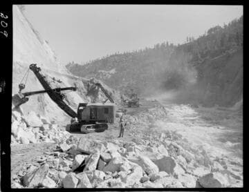 Big Creek - Mammoth Pool - Excavation on West abutment of dam