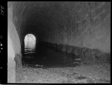 Big Creek - Mammoth Pool - Outlet portal of diversion tunnel from inside tunnel