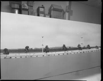 3D model showing 5 different design configurations for double-circuit, aesthetic transmission towers running through a park environment