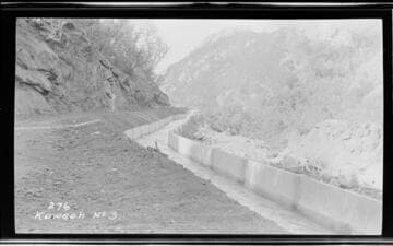 The Marble Fork conduit and road at Kaweah #3 Hydro Plant