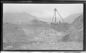 The reservoir partially excavated at Kaweah #3 Hydro Plant